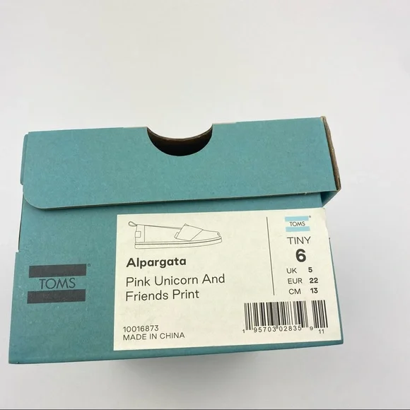 TOMS Pink Unicorn And Friends Toddler Girls' Alpargata Canvas Shoes NIB - Picture 9 of 9